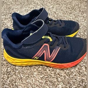 New Balance Kids' Navy and Yellow Sneakers